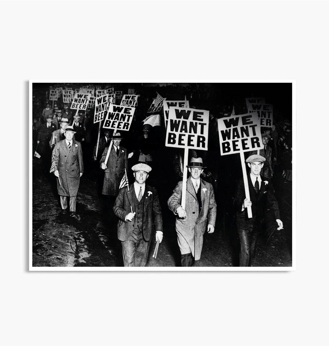 We Want Beer Poster We Want Beer Print Prohibition Wall Art Beer Protest Black And White Art Man Cave Decor Vintage Photography - Image 4
