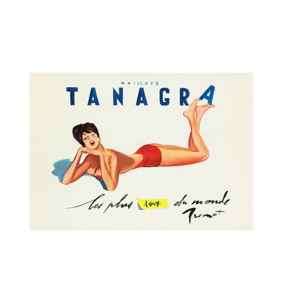 Tanagra Maillots French Pin-Up Swimwear Advertising Vintage Poster - Image 3