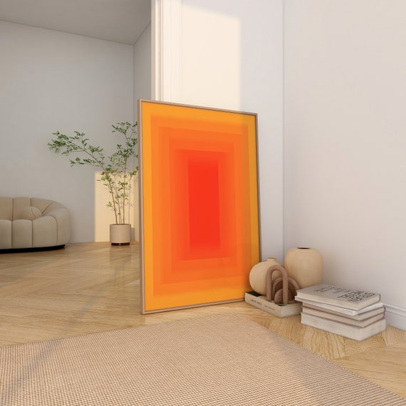 Orange Gradient Print Color Trendy Wall Art Abstract Sunset Wall Art Trendy College Apartment Dorm Poster Gradient Print