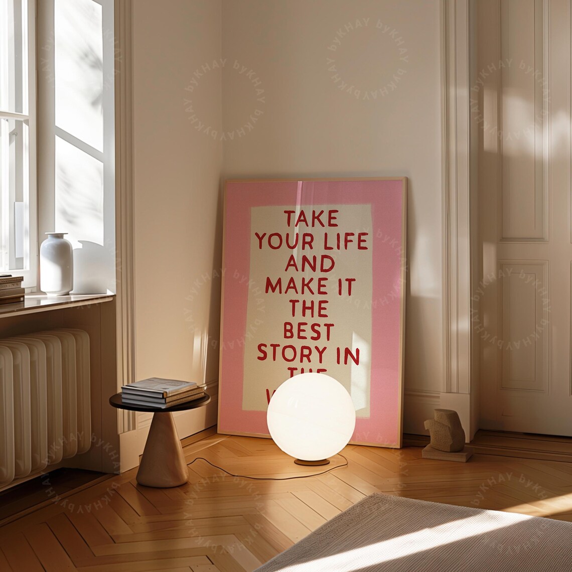Best Story Positive Quote Print, Trendy Pink Red - Image 3