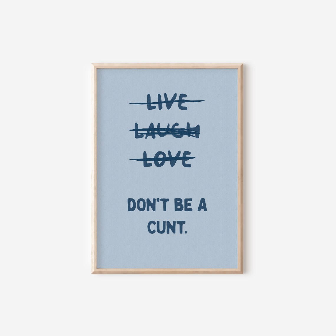 Live Laugh Love Sweary Typography Bathroom Poster - Image 4