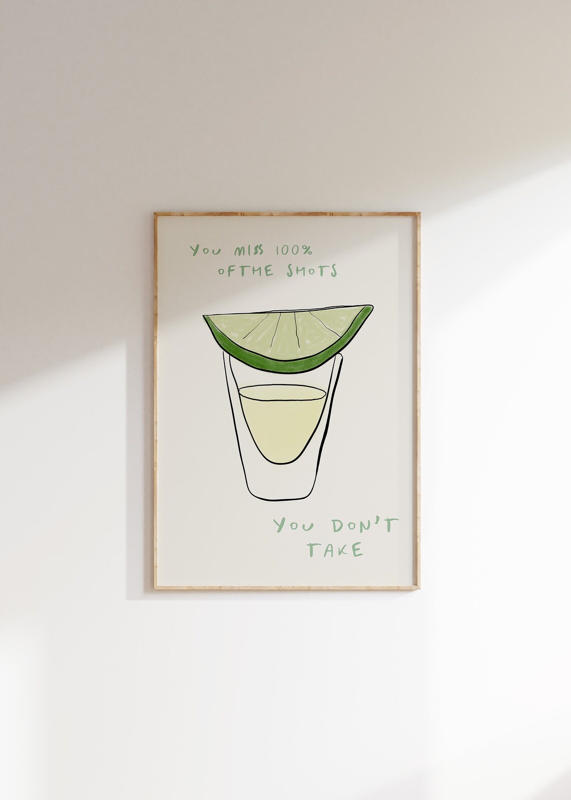 You Miss 100 Of The Shots Art Print, Bar Cart Decor - Image 4