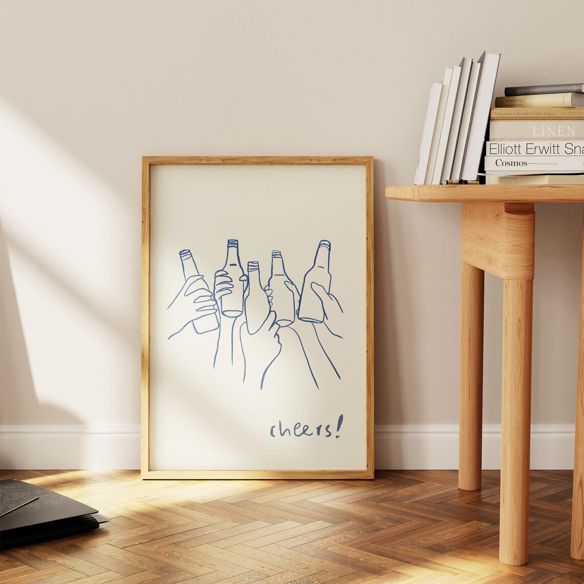 Cheers Retro Line Drawing Quote Art Print - Image 3
