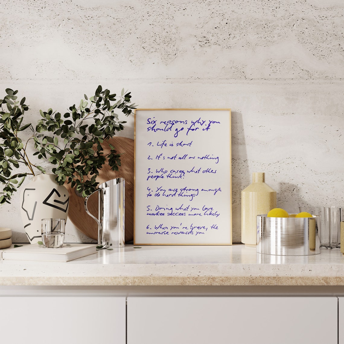 Six Reasons Why You Should Go for It Affirmation Handwritten Poster - Image 2