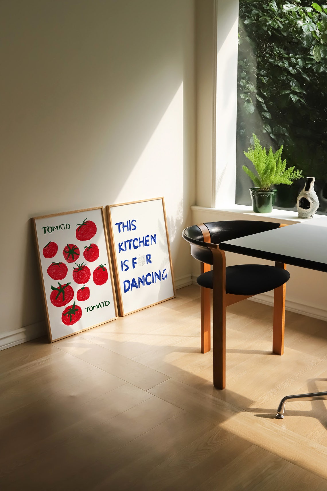 This Kitchen Is For Dancing Disco Ball Blue Typography Print - Image 3