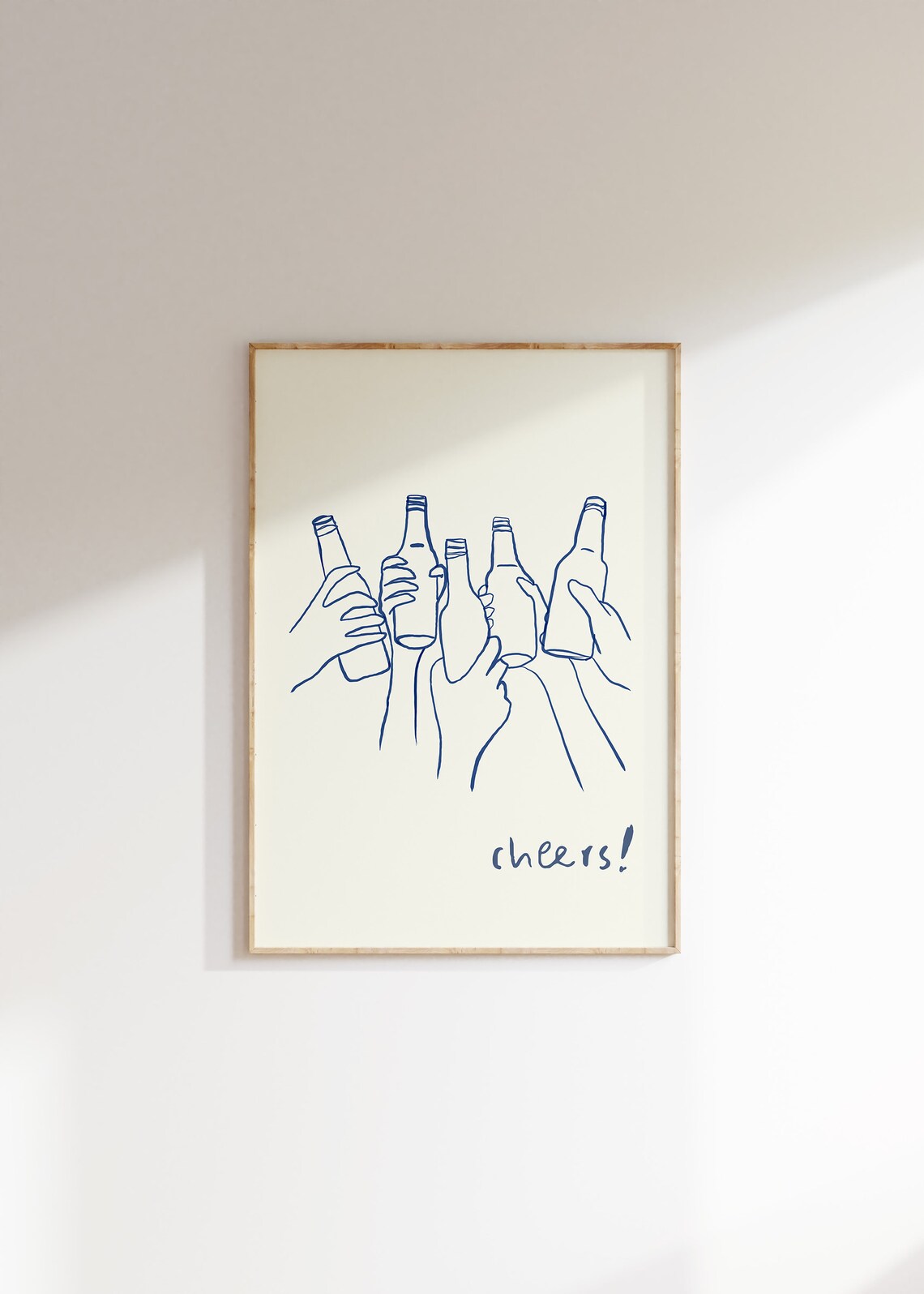 Cheers Retro Line Drawing Quote Art Print - Image 4