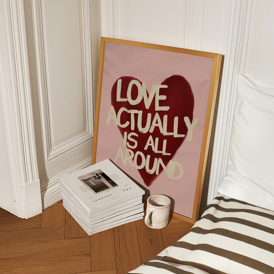 Love Actually Is All Around Vintage Style Art Print - Image 3