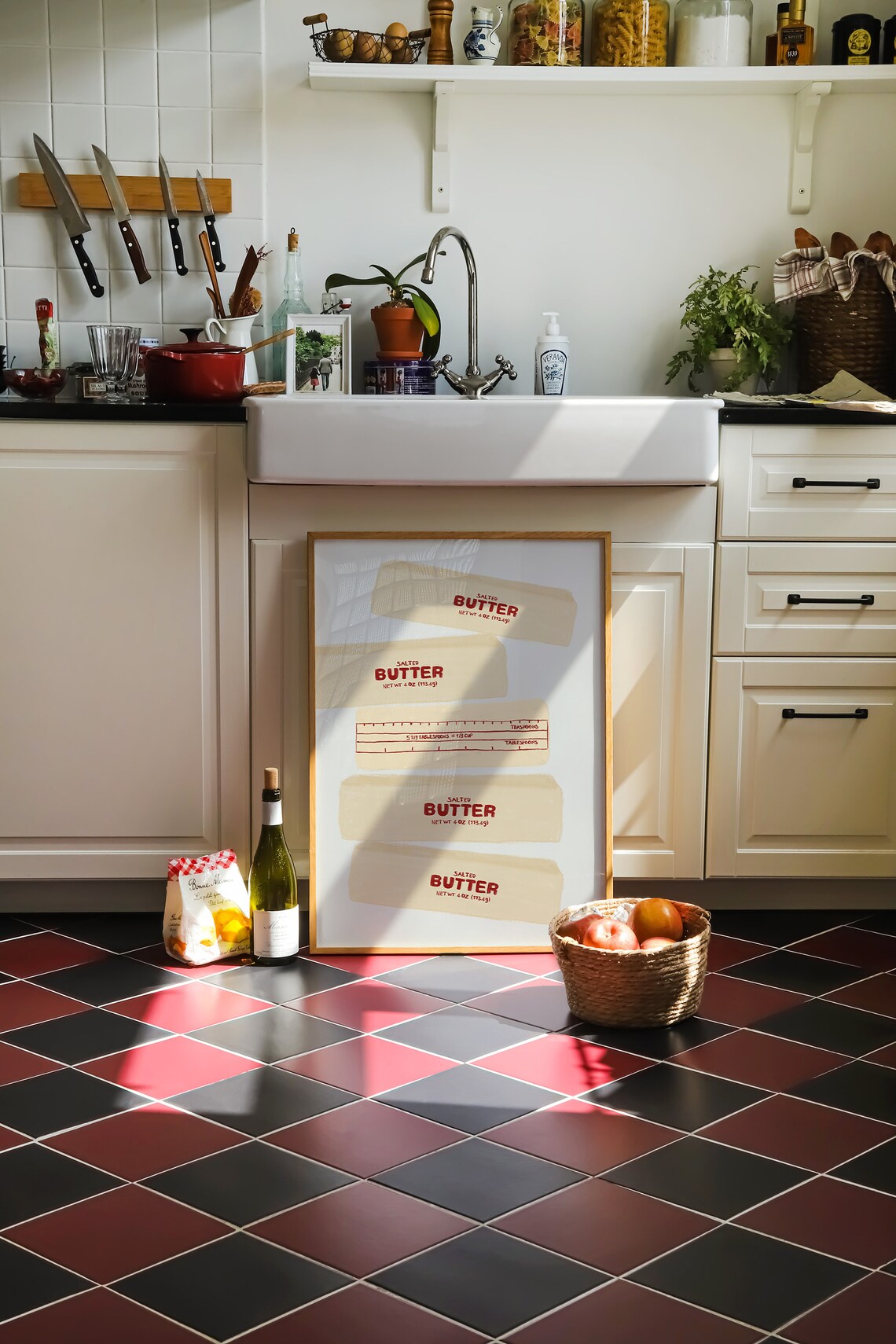 Butter Art Print, Minimalist Kitchen Food Illustration - Image 2