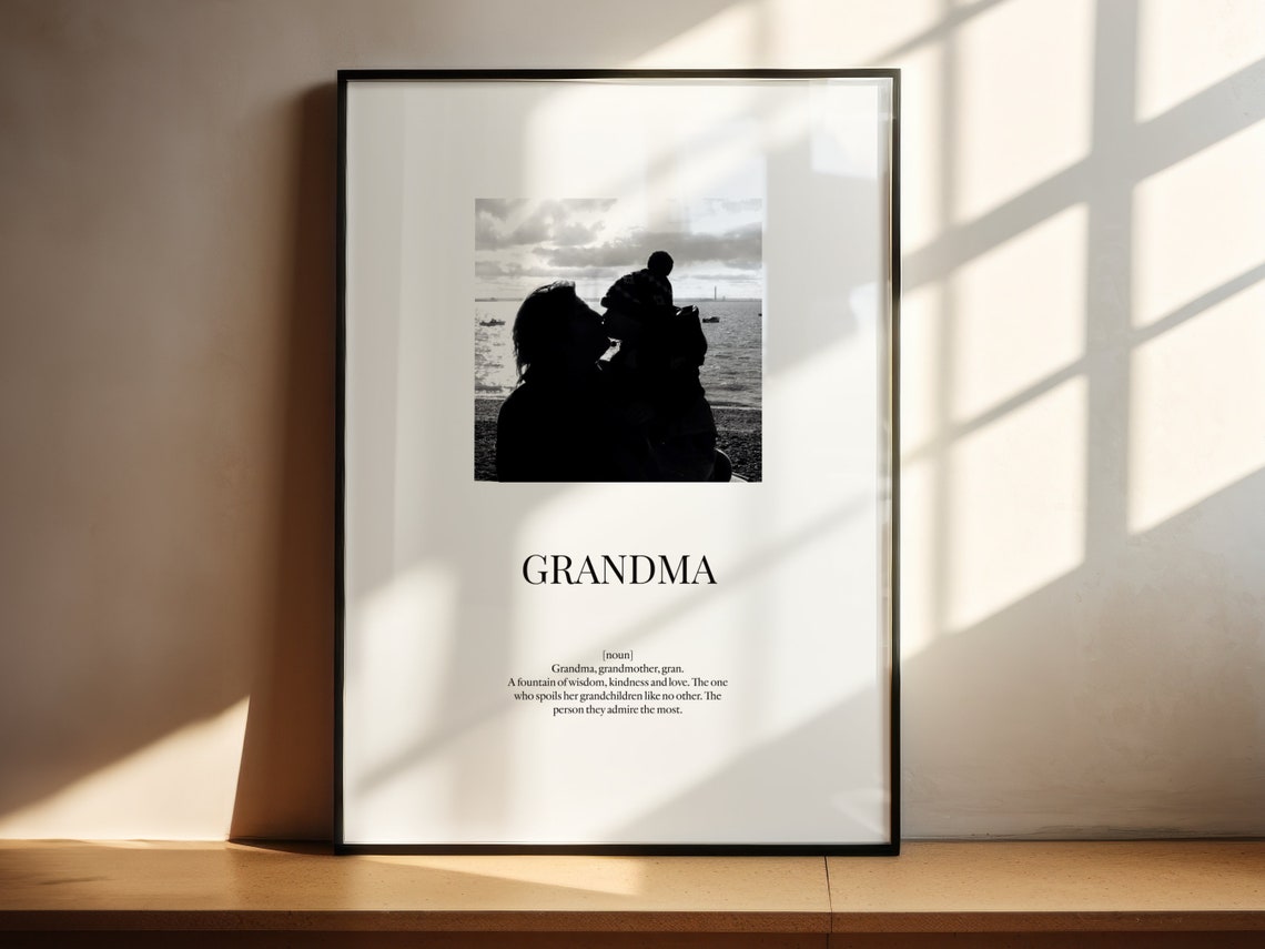 Personalized Grandma Definition Photo Gift Quote Wall Art Decor