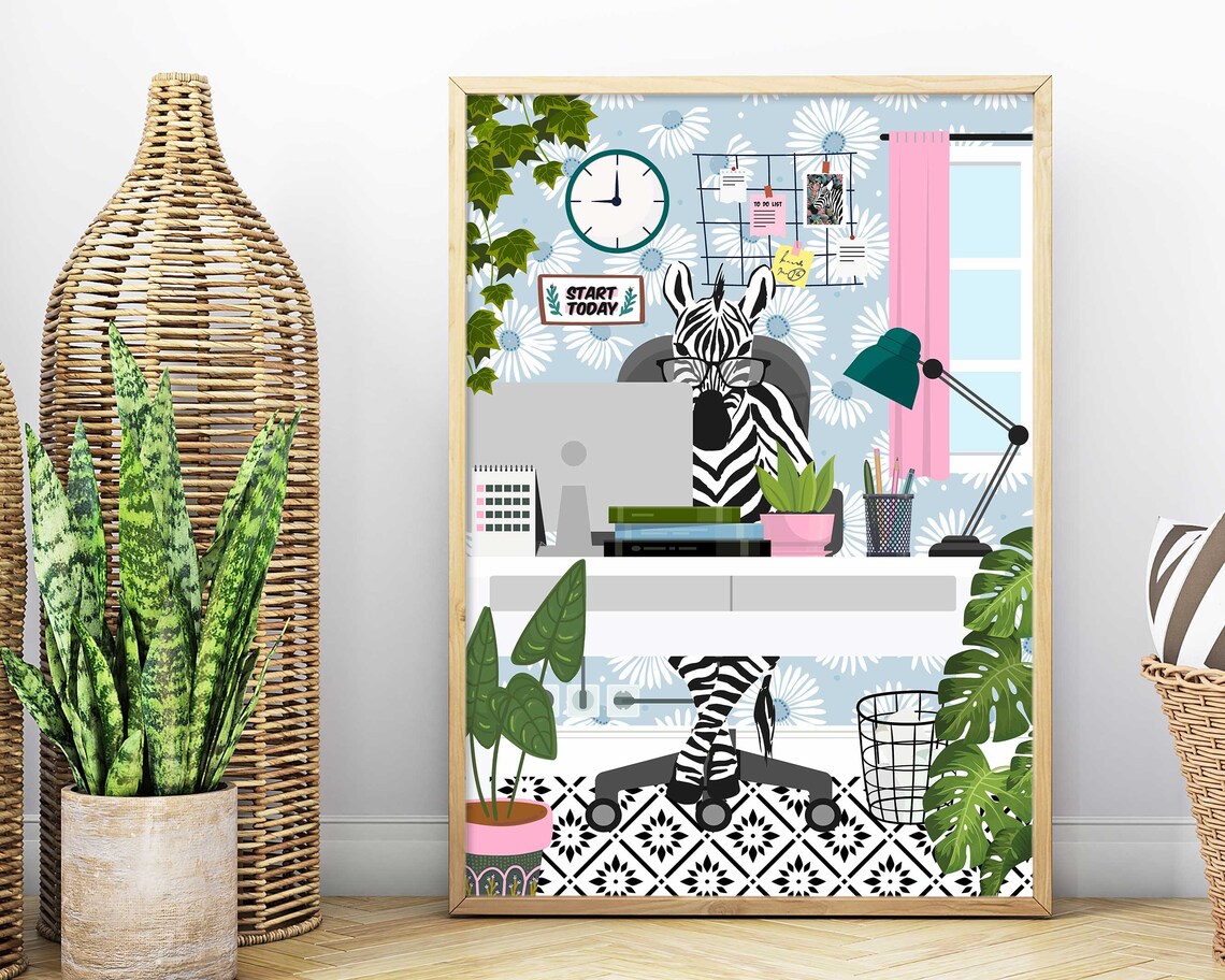 Zebra Animal Print, Colourful Modern Poster