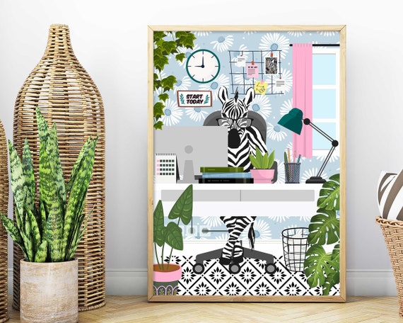 Zebra Animal Print, Colourful Modern Poster
