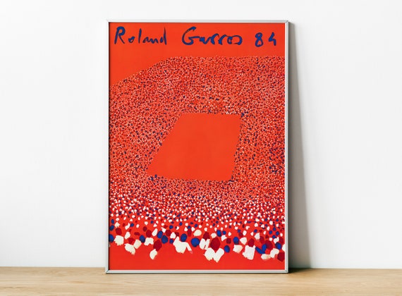 Roland Garros 1984 Tennis Poster, Vintage Art