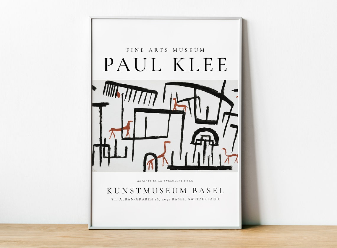 Paul Klee Exhibition Poster, Animals In An Enclosure