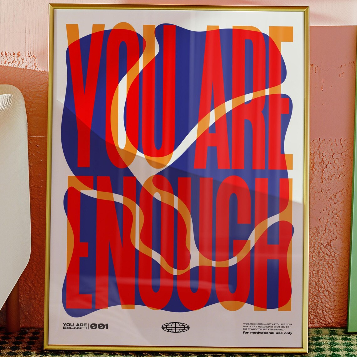 You Are Enough Typography, Inspirational Quote Art Print