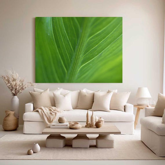 Real Photo Green Leaf Closeup Print Botanical Nature Wall Art