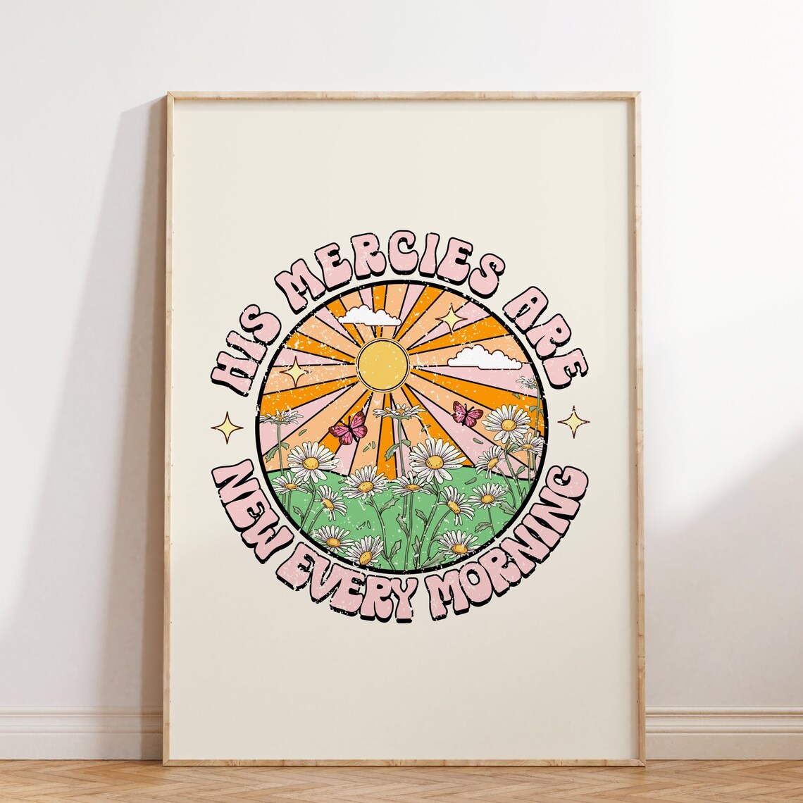 Retro Christian Faith Art Print, Psalms Wall Decor