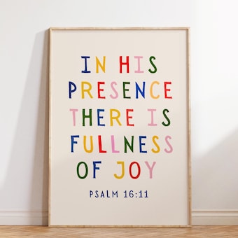 Psalm 16:11 Minimalist Christian Scripture Art Print