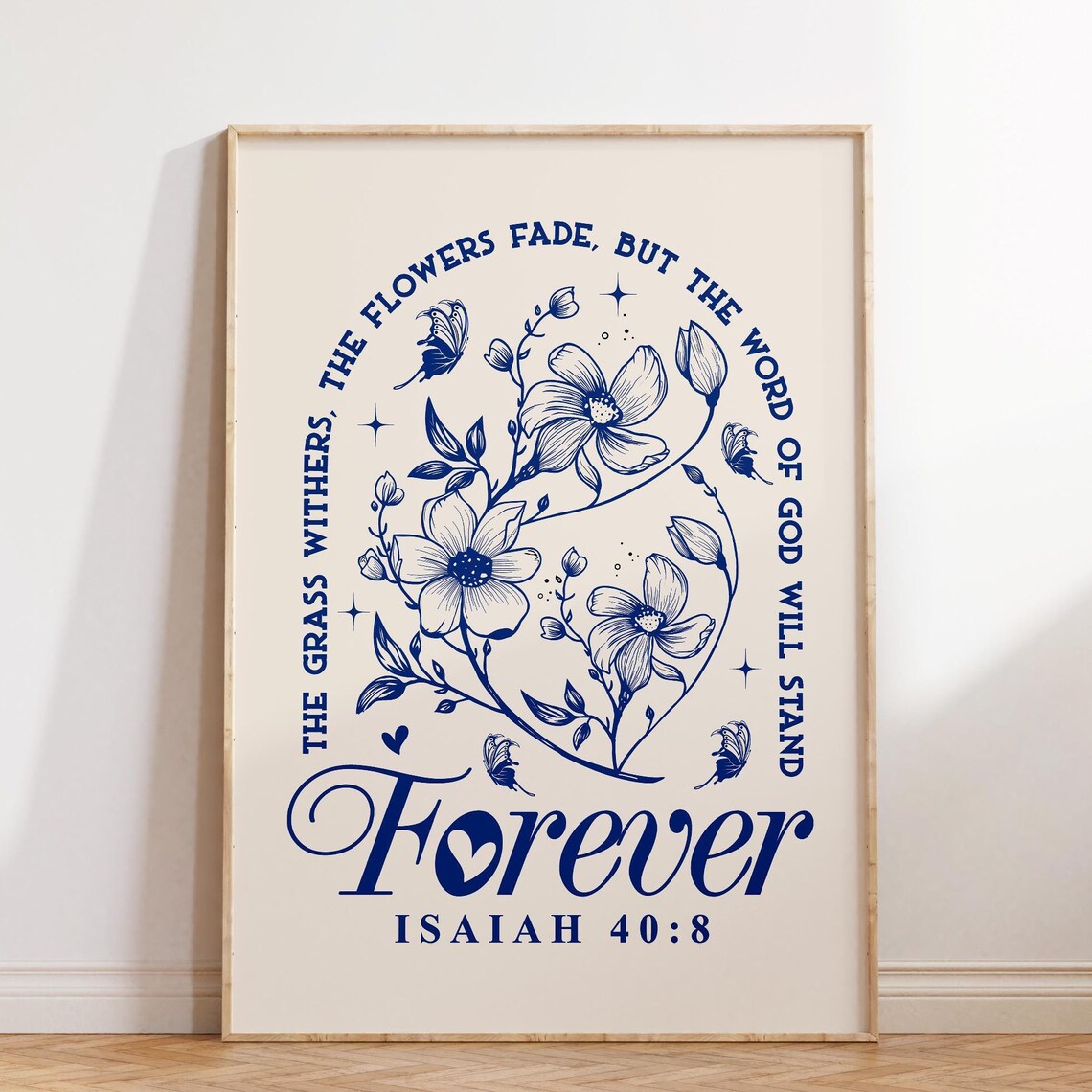 Isaiah Bible Verse Scripture Art Print, Christian Home Decor