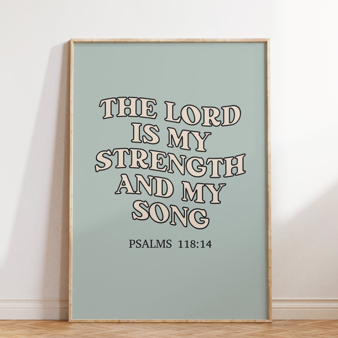 Retro Christian Psalms Verse Art Print, Bible Decor