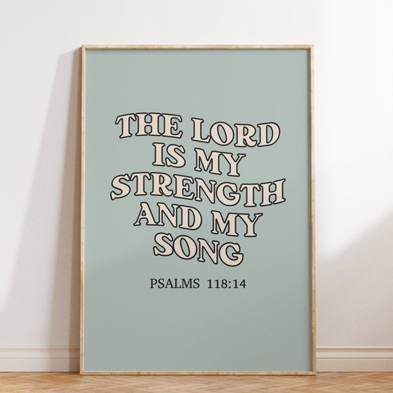 Retro Christian Psalms Verse Art Print, Bible Decor