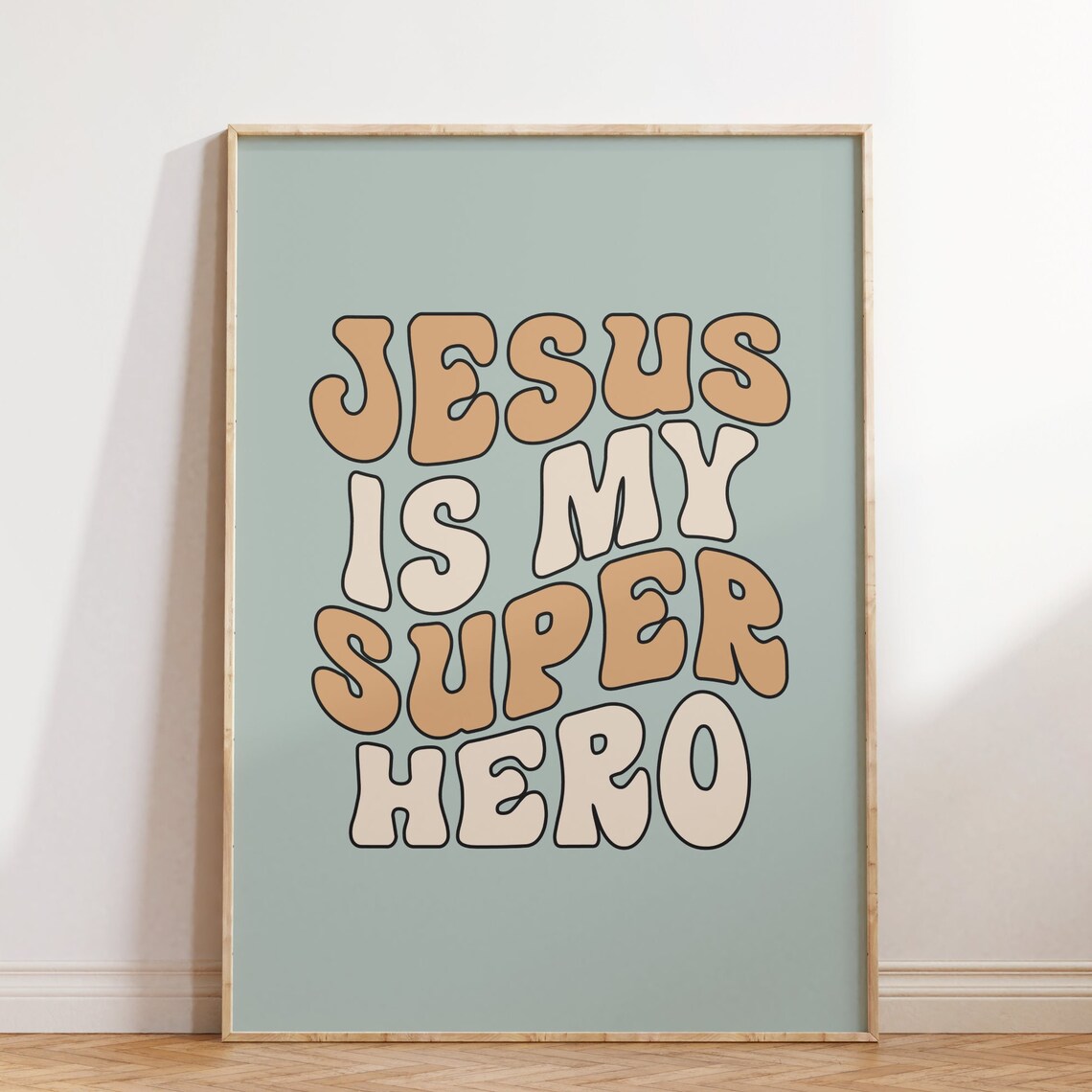 Retro Christian Wall Print, Groovy Bible Verse Poster