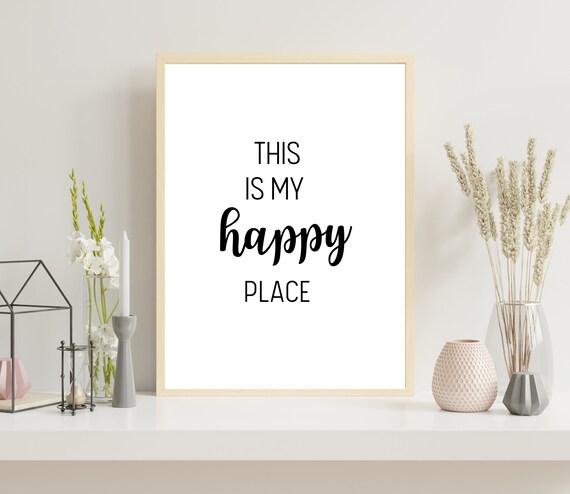 This Is My Happy Place Cozy Mixed Font Minimalist Home Poster