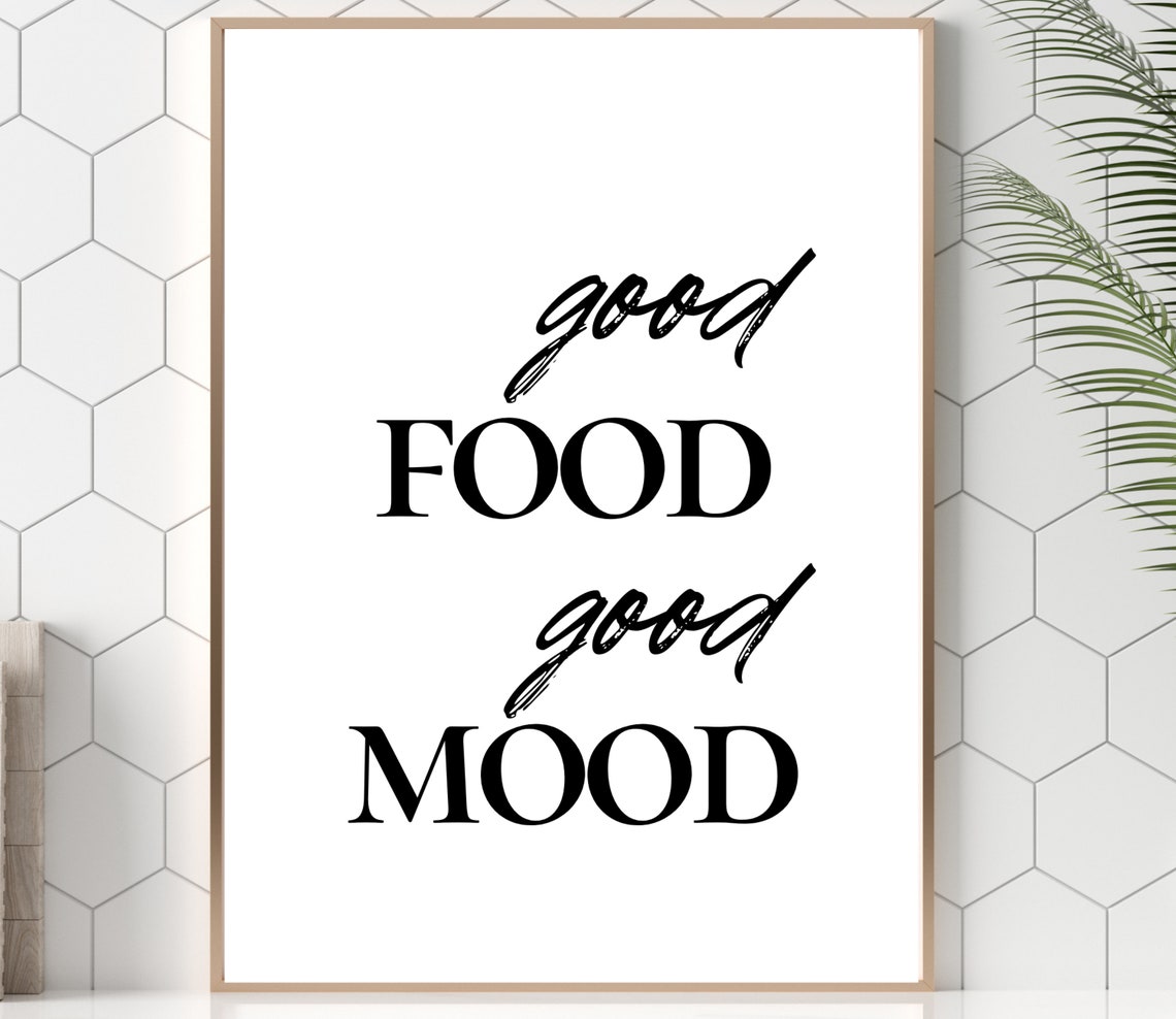 Good Food Good Mood Kitchen Quote Script Bold Typography Poster - Image 5
