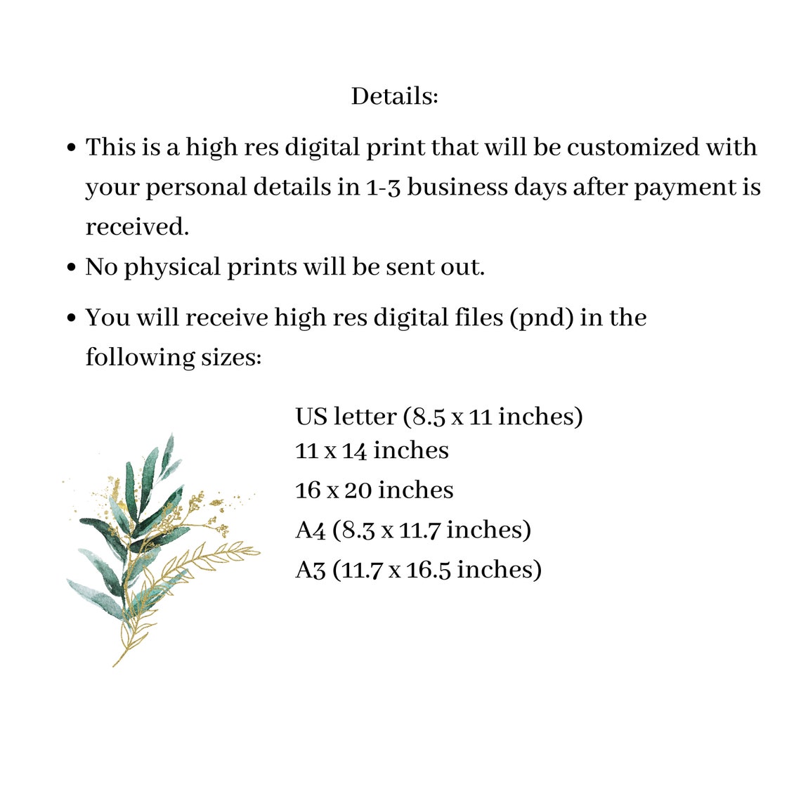Clarke Family Botanical Monogram Letter C Personalized Poster - Image 2