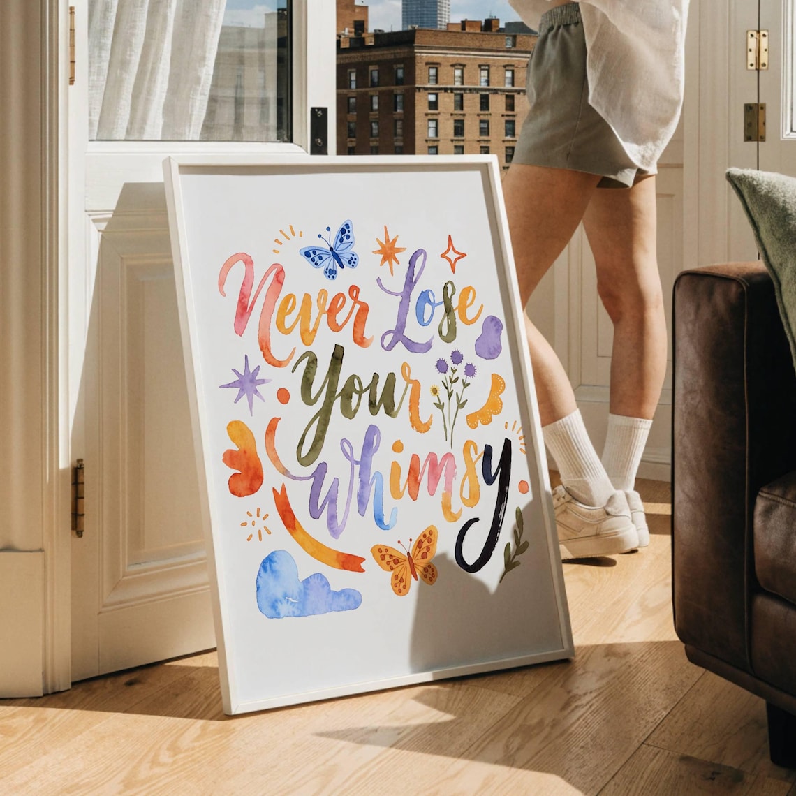 Never Lose Your Whimsy Quote Poster, Typography