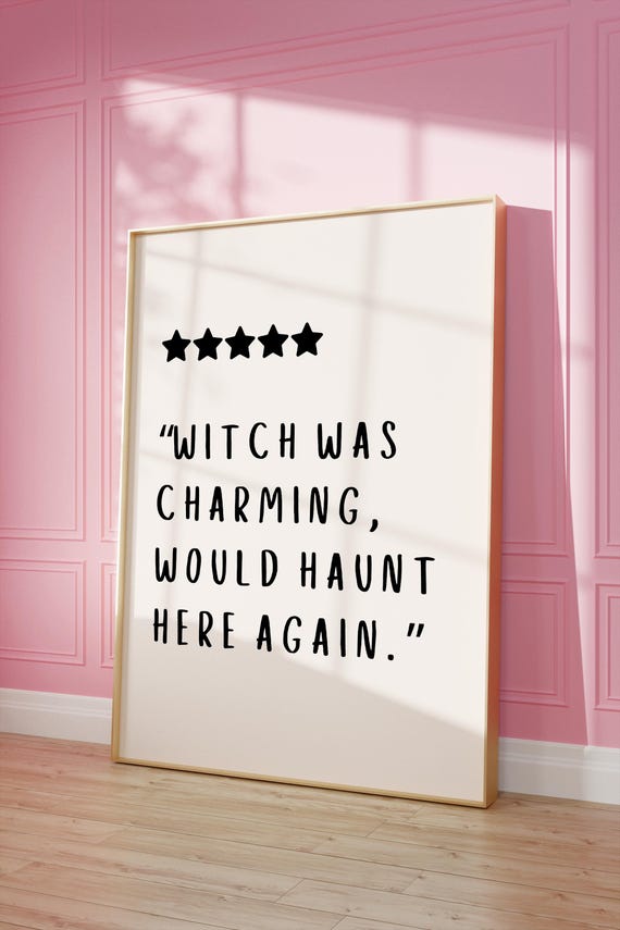 Cute Halloween Quote Poster, Quirky Witch Decor