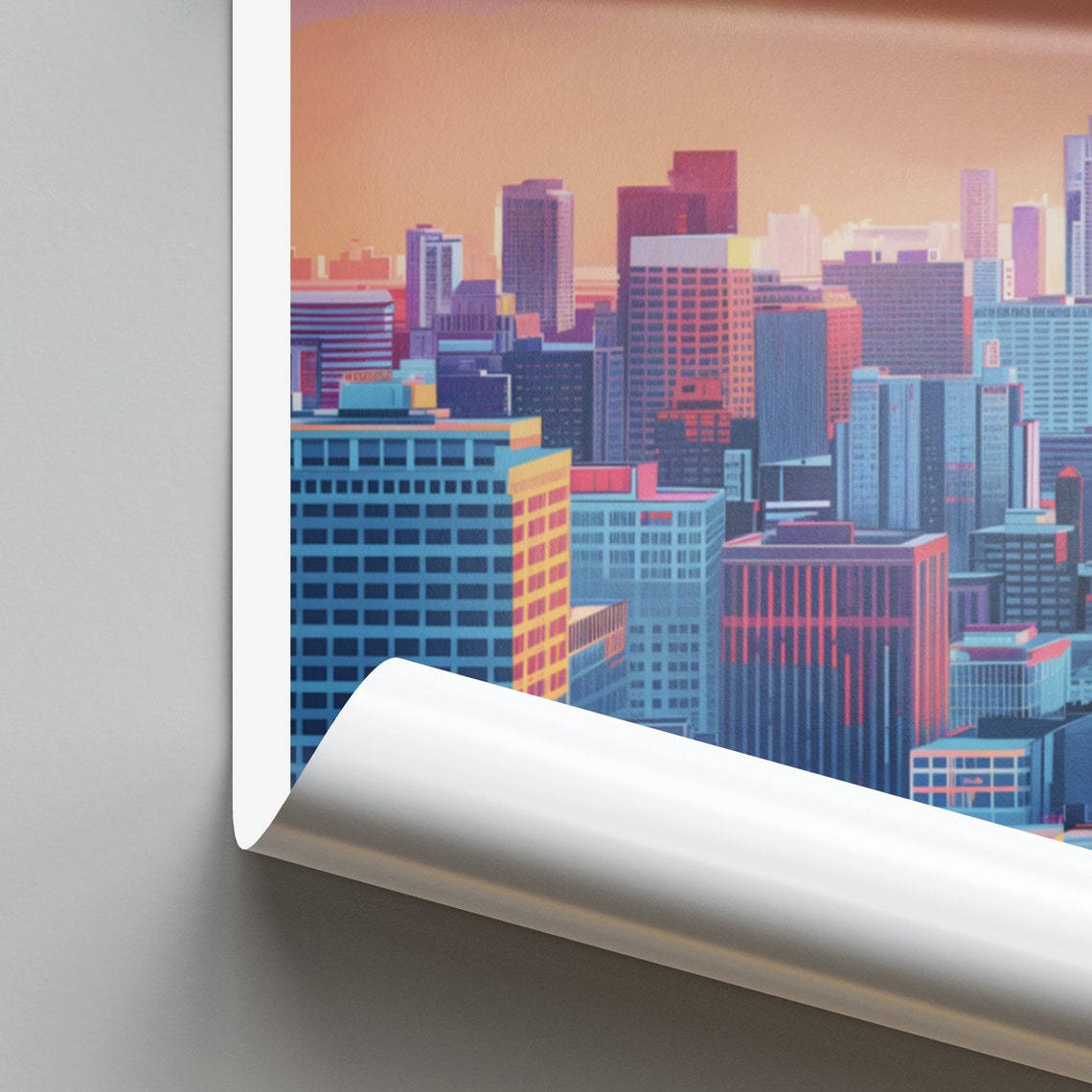 Lincoln Nebraska Skyline Poster: Pink Sunset Over the Downtown Towers - Image 2