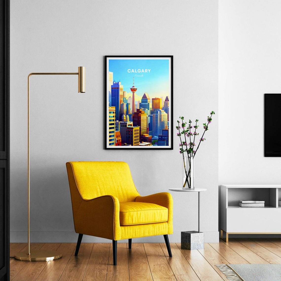 Calgary Alberta Canada City Skyline Observation Tower Travel Poster - Image 3