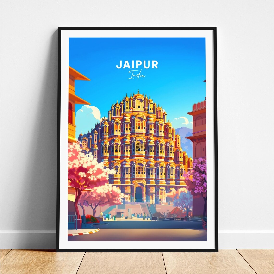 Jaipur India Hawa Mahal Palace Of Winds Facade Travel Poster