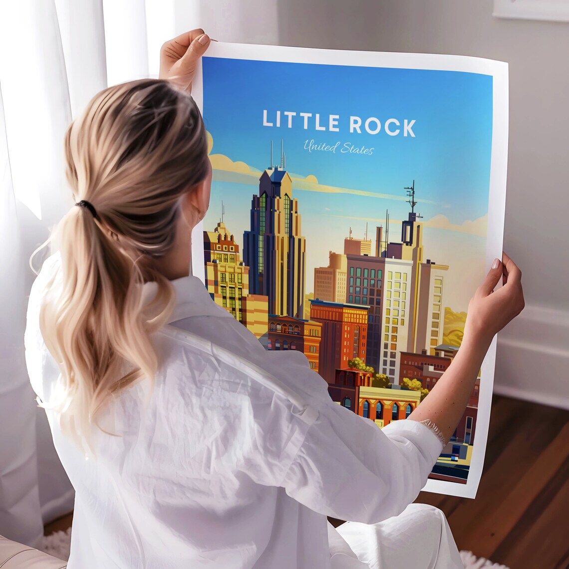 Little Rock Downtown Towers Rising High Above the Streets Poster - Image 3