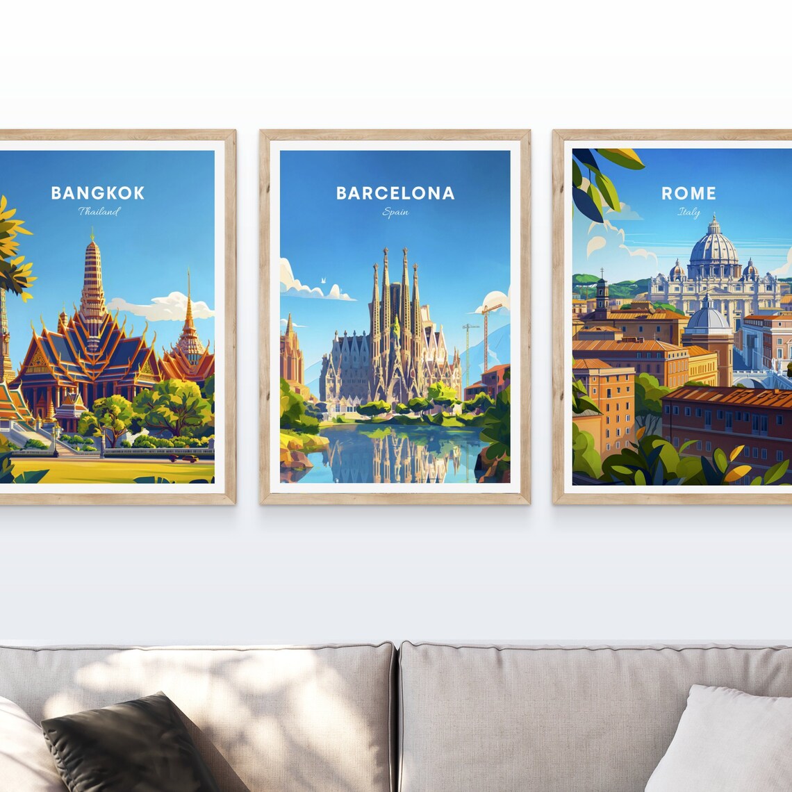 Barcelona Spain Sagrada Familia Cathedral Reflection Travel Poster - Image 3