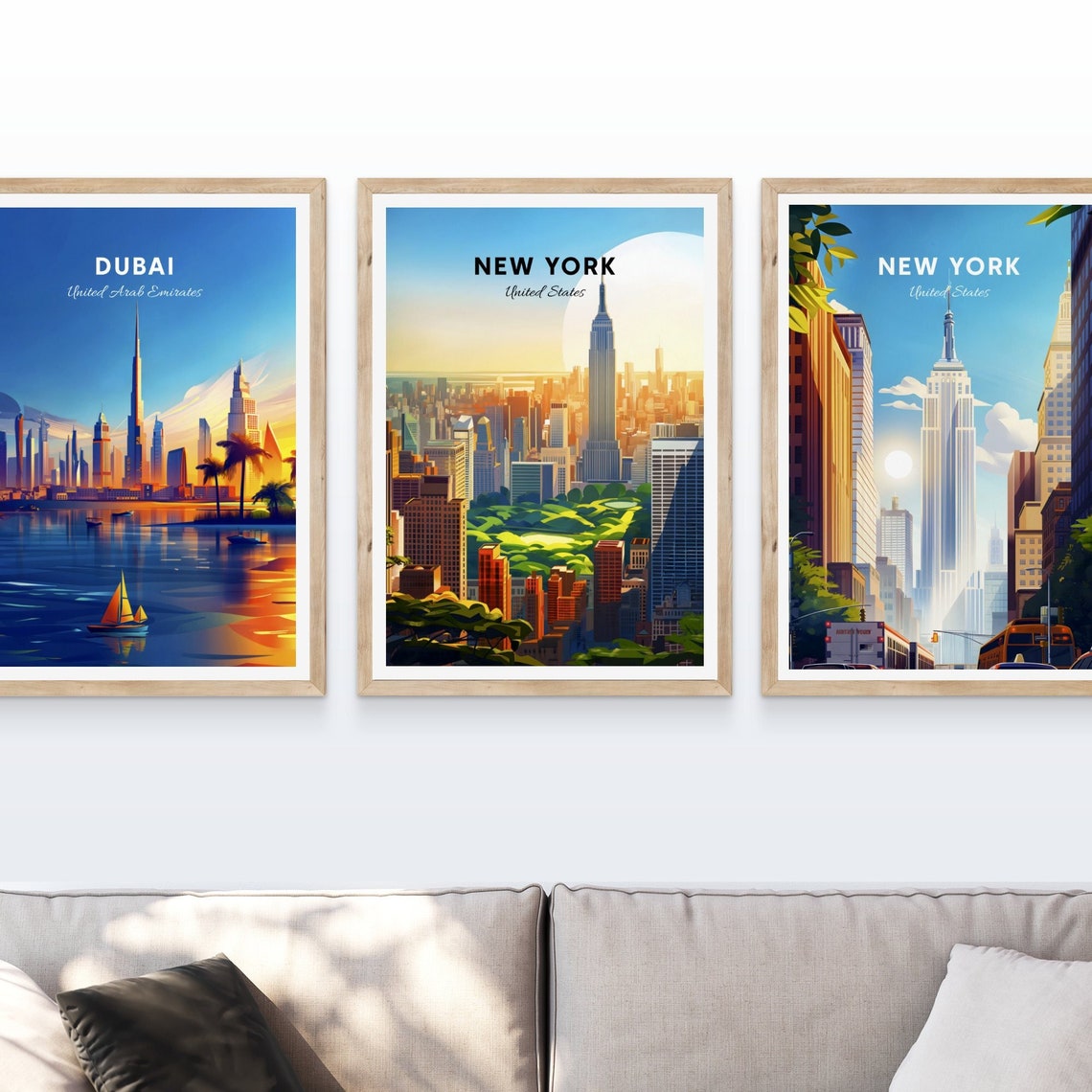 New York City Skyline Sunrise Empire State Building Travel Poster - Image 4