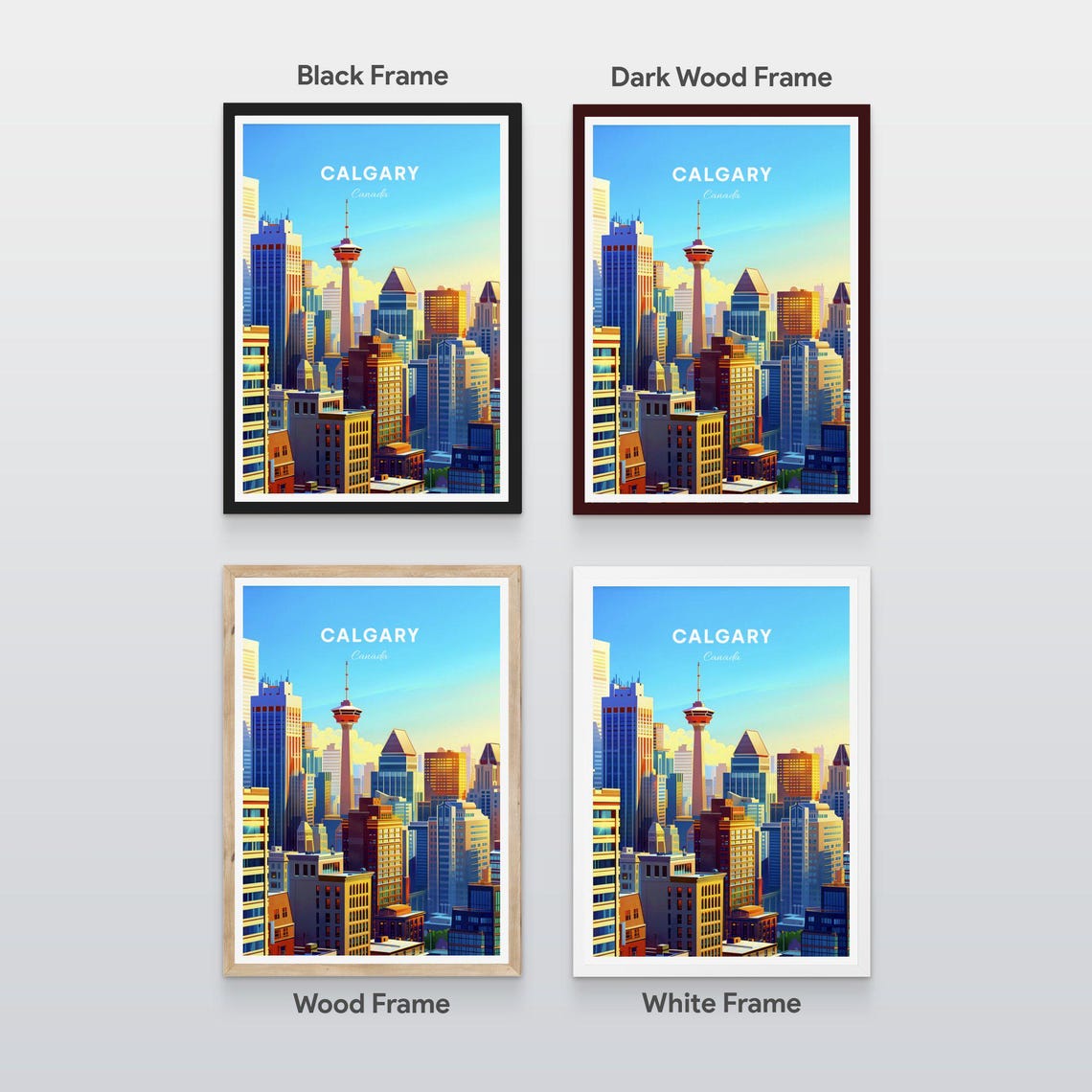 Calgary Alberta Canada City Skyline Observation Tower Travel Poster - Image 2