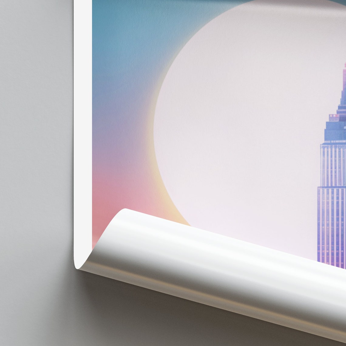Lincoln City Skyline at Sunset Art Deco Skyscraper View Poster - Image 2