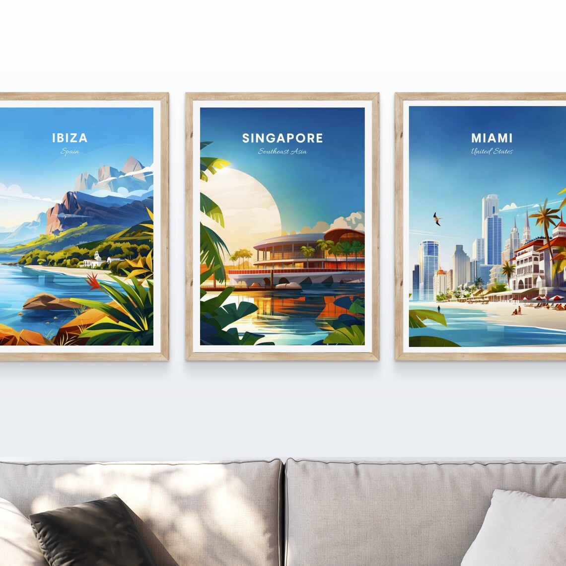 Singapore Marina Waterfront Pavilion Sunrise Reflection Travel Poster - Image 4