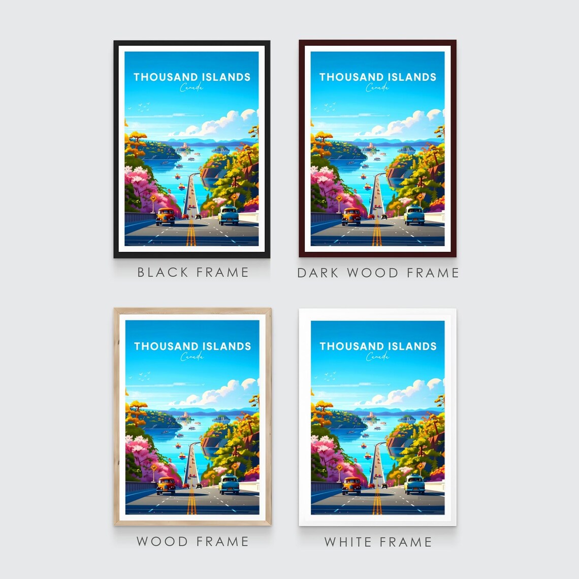 Thousand Islands Canada Vintage Bridge River Scenic Drive Poster - Image 3
