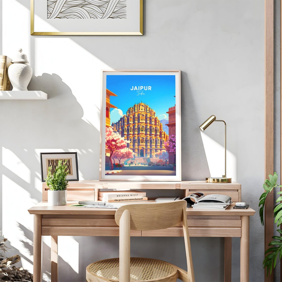 Jaipur India Hawa Mahal Palace Of Winds Facade Travel Poster - Image 4