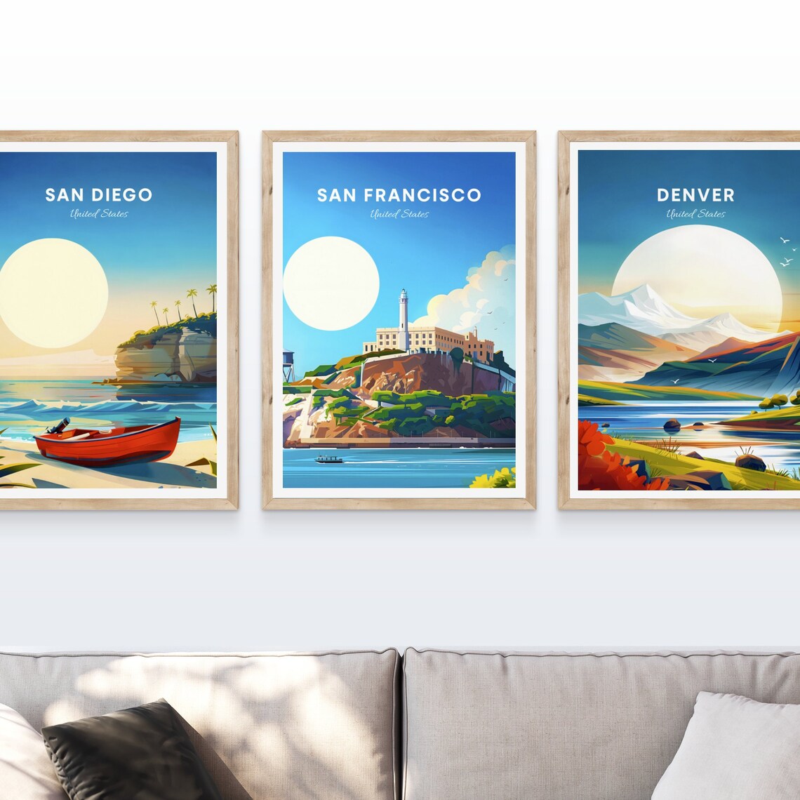 San Francisco Alcatraz Island Prison Rock Vintage Travel Poster - Image 4