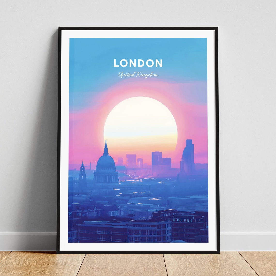 London St Pauls Cathedral Dome Pastel Sunrise Silhouette Poster