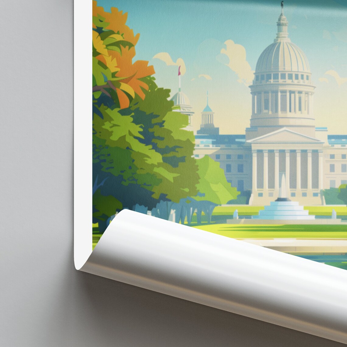 Lincoln United States Capitol Dome Daytime Park Reflection Poster - Image 2