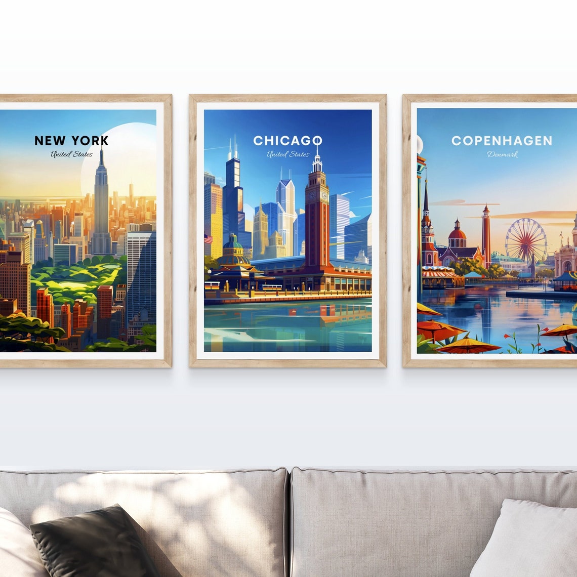 Chicago Illinois Waterfront Terminal Clock Tower Skyline Travel Poster - Image 4