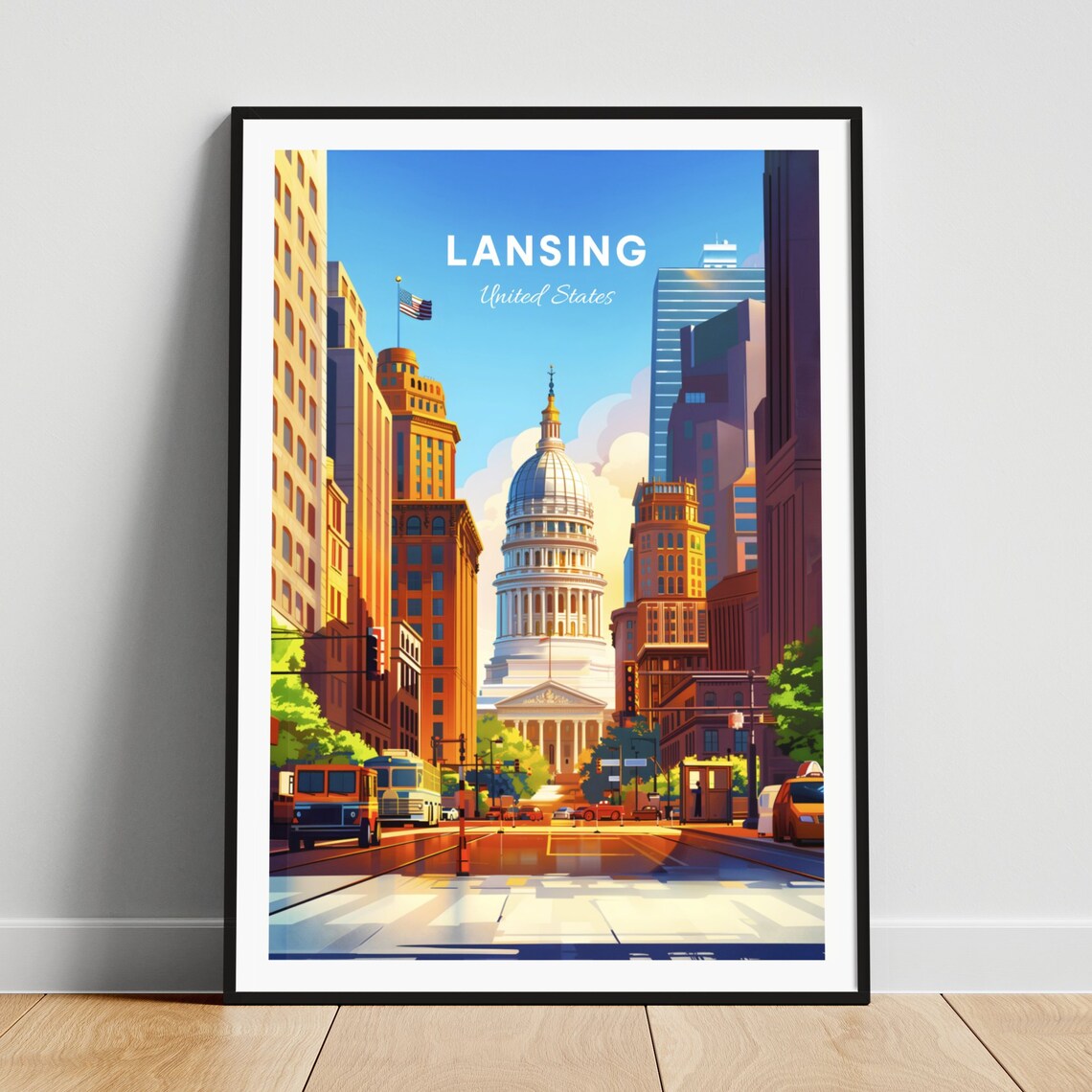 Lansing United States Capitol Dome at the Heart of Downtown Poster