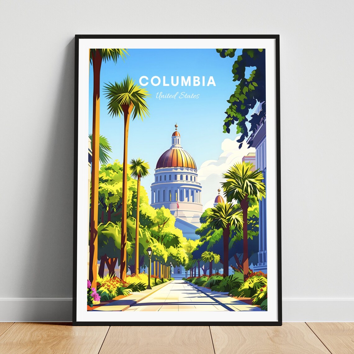 Columbia United States Capitol Dome Avenue in Sunshine Poster