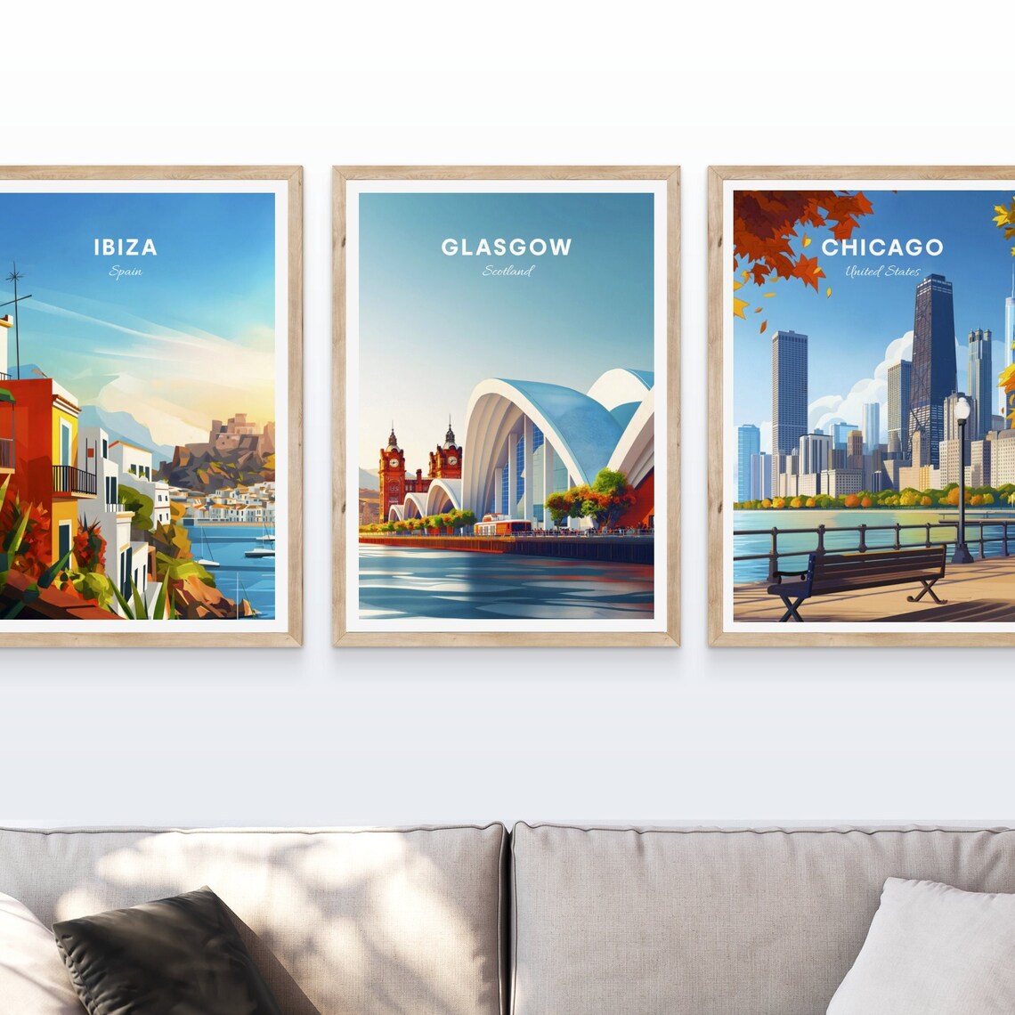 Glasgow Scotland Waterfront Arches Clock Towers Travel Poster - Image 4