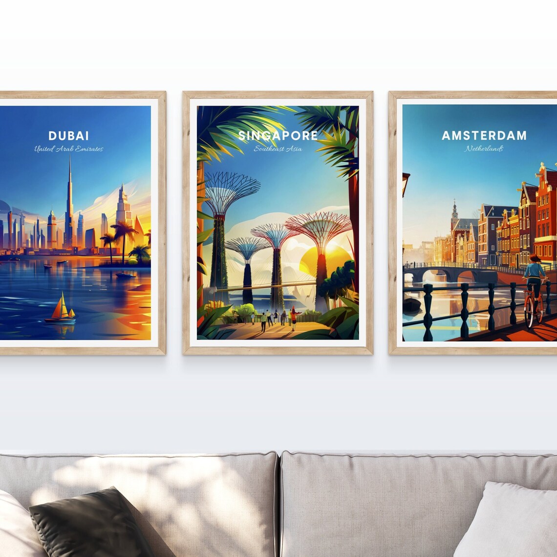 Singapore Supertree Grove Gardens By The Bay Sunset Travel Poster - Image 4