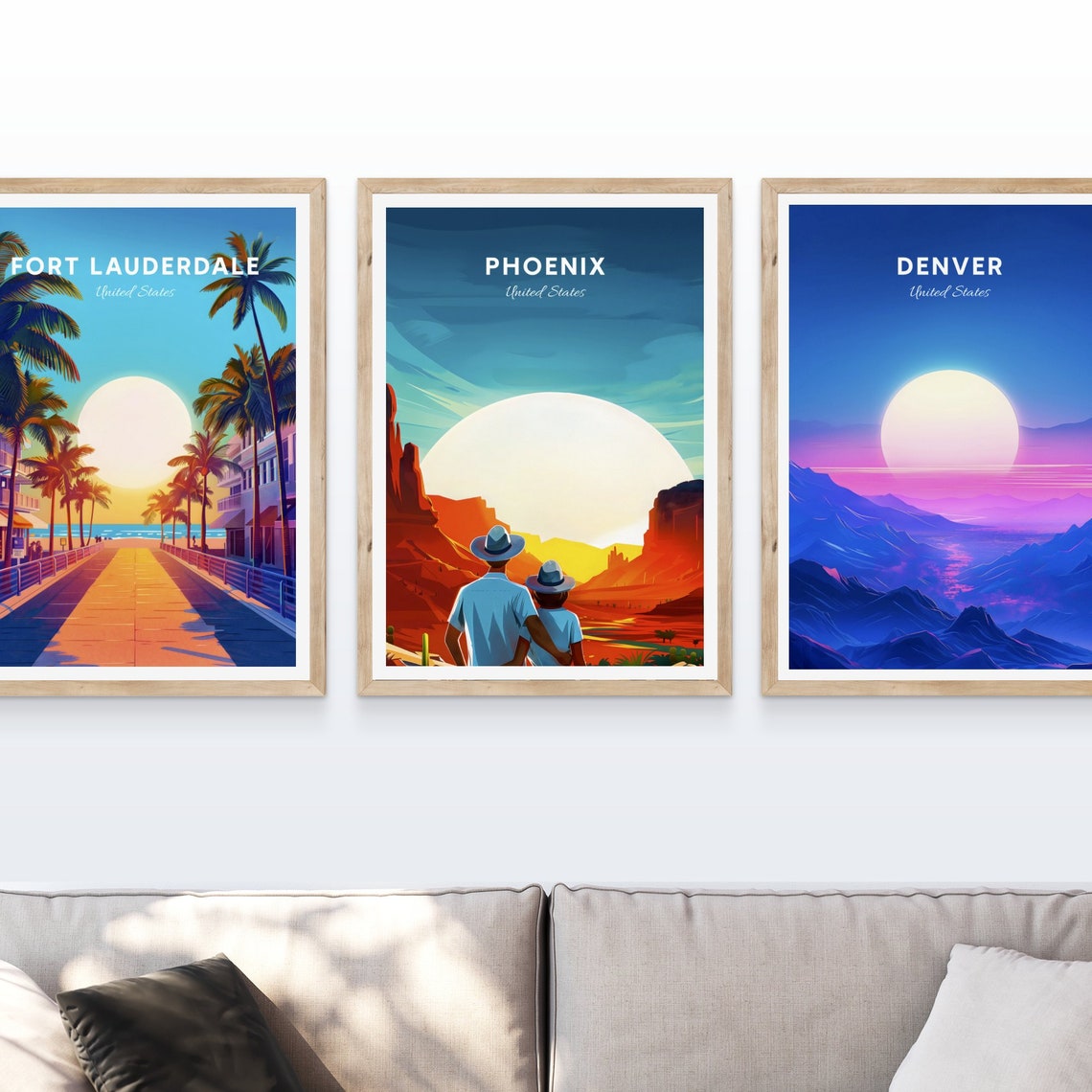 Phoenix Arizona Canyon Sunset Travelers Vintage Travel Poster - Image 4